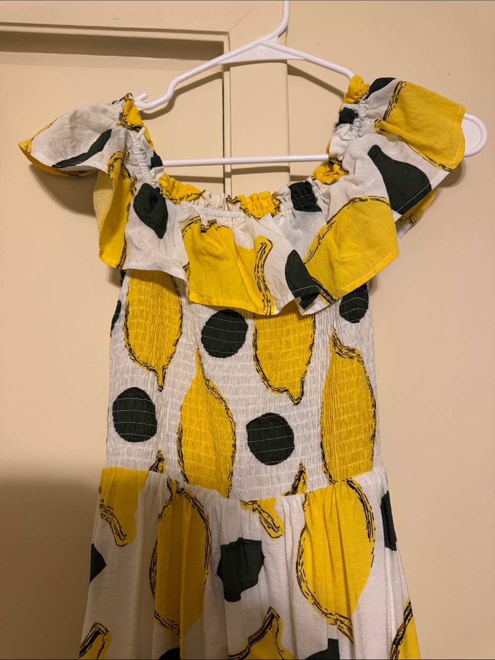 Yellow Lemon-Print Off-Shoulder Maxi Dress - Picture 2 of 6